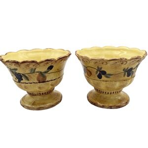 Certified International Pompeii Fruit Bowl Footed Ice Cream Dish Raymond Waite 2